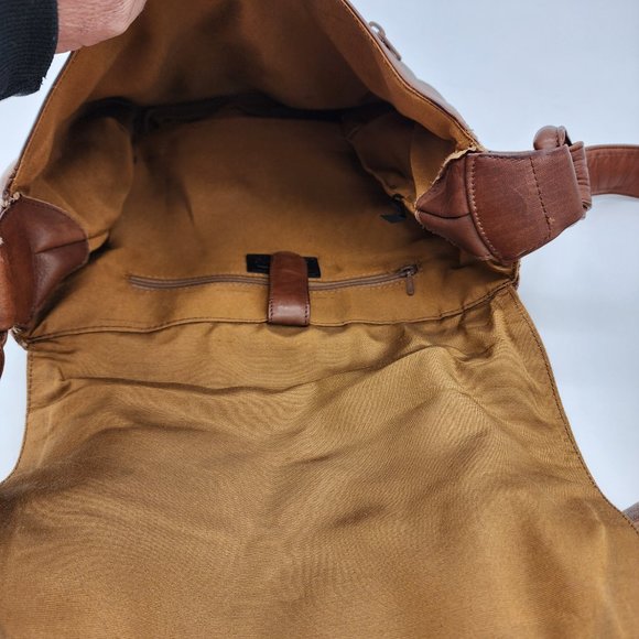 Vintage Sura Shoulder Crossbody Bag Purse Womens Brown Leather Flap Aztec Design - Picture 6 of 7